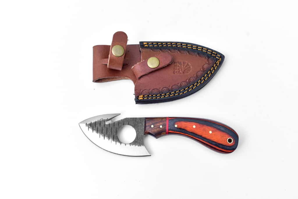 Titan International Titan International - Handcrafted Gut Hook Skinner Knife with Exotic Wood Handle & Leather Sheath