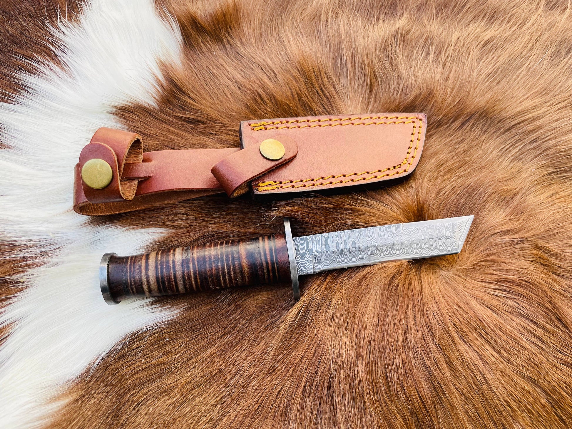 Titan International Titan International - Military Style Tanto knife High Carbon Damascus Blade