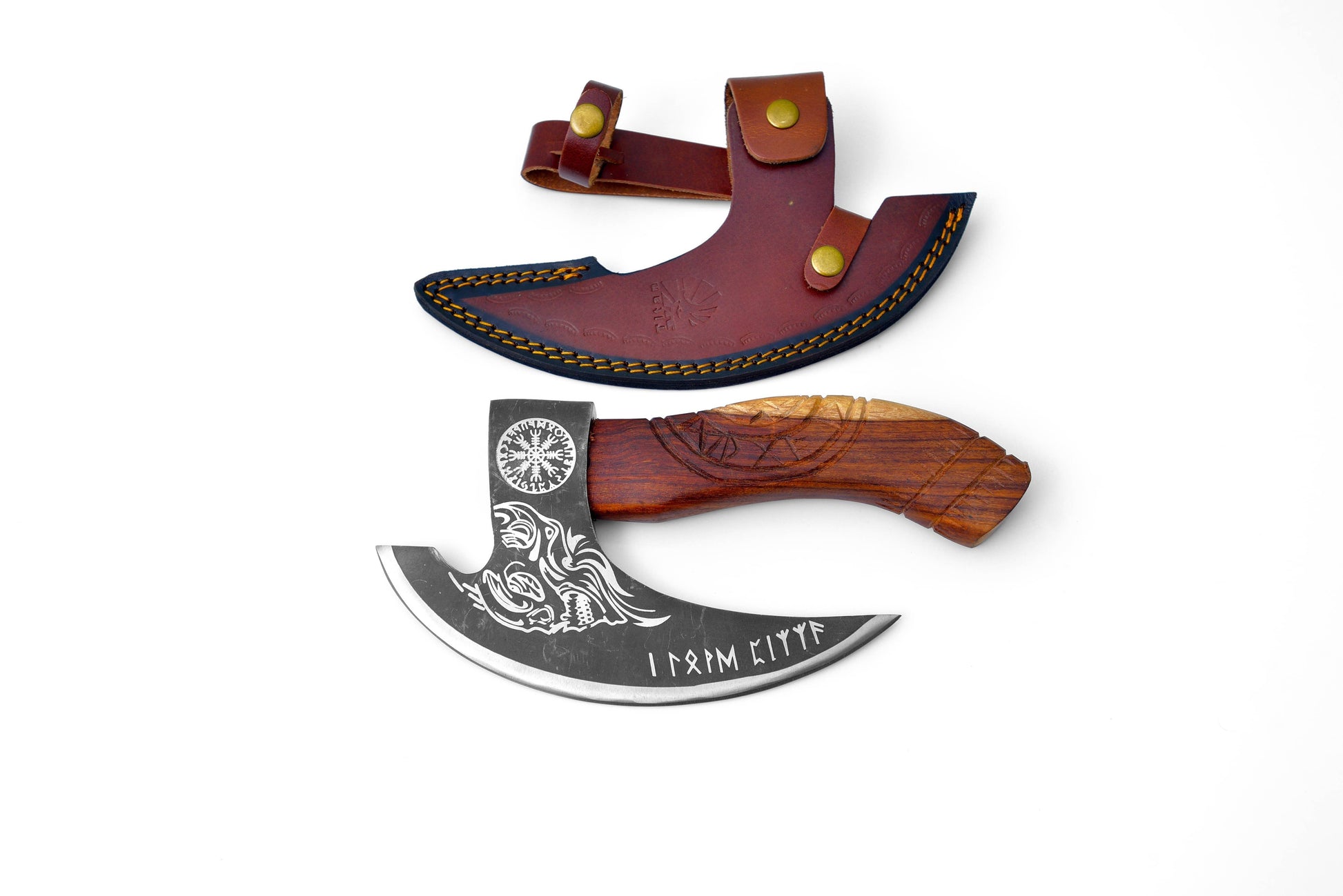 Titan International Titan International - Pizza Cutter & Leather Hand Axe Sheath | Titan Nordic Raven