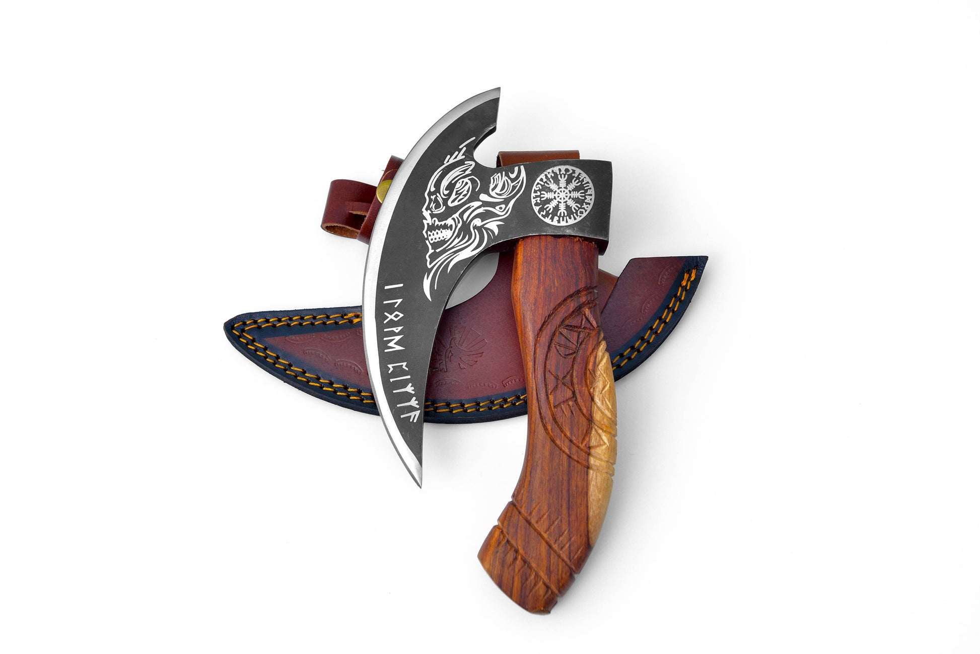 Titan International Titan International - Pizza Cutter & Leather Hand Axe Sheath | Titan Nordic Raven