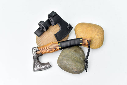 Titan International Titan International - Small Bearded Axe | Hand-Forged Viking Axe with Wooden Handle & Leather Sheath | Camping, Bushcraft & Collectible Axe