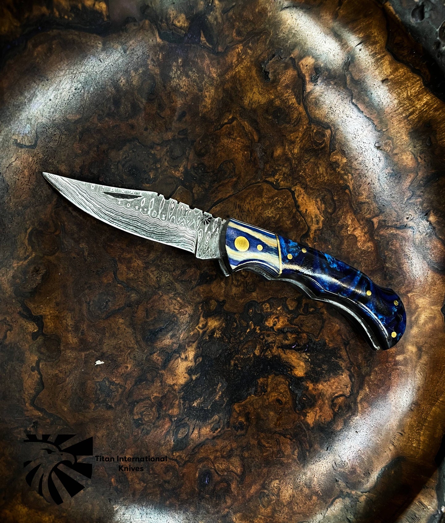 Titan International Titan International - TF-062 Titan Celestial Damascus Pocket Knife