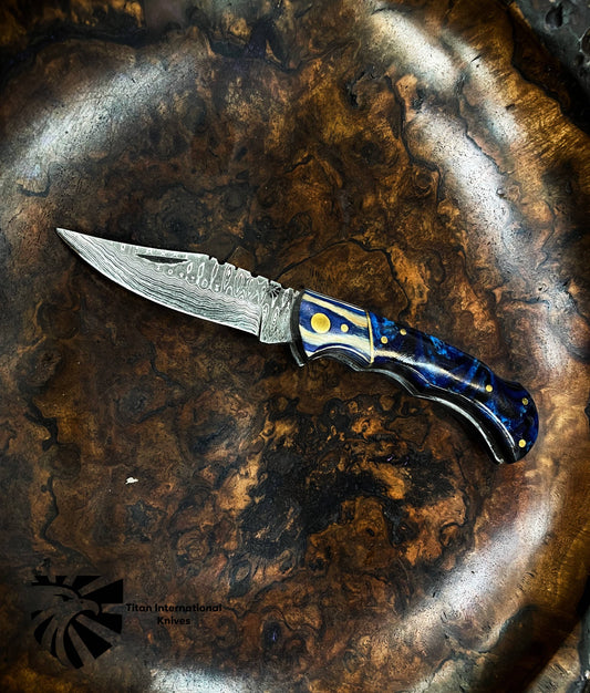 Titan International Titan International - TF-062 Titan Celestial Damascus Pocket Knife