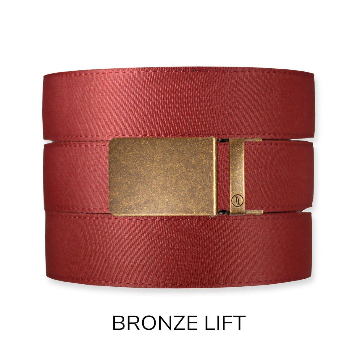 Tough Apparel Ratchet Belt Brick Red Canvas+ Ratchet Belt & Buckle Set: Brushed Gold