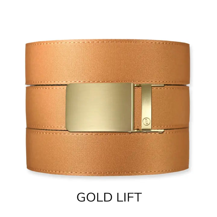 Tough Apparel Ratchet Belt Burlap Canvas Belt with Gold Lift Buckle