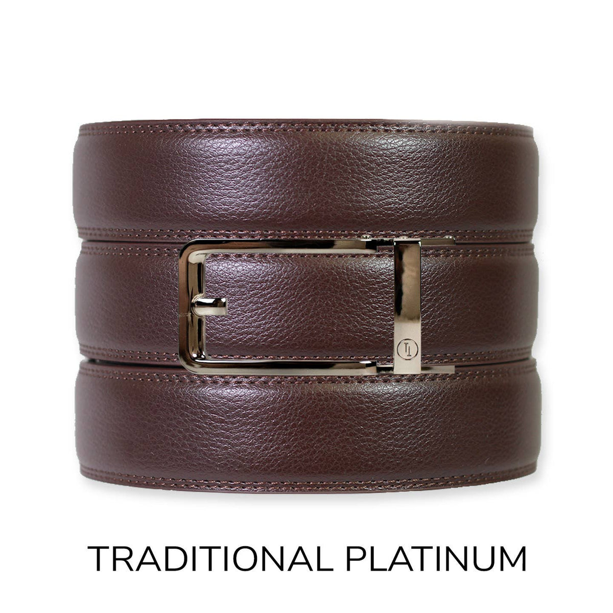 Tough Apparel Ratchet Belt Espresso Leather Rachet Belt & Buckle Set: Iron