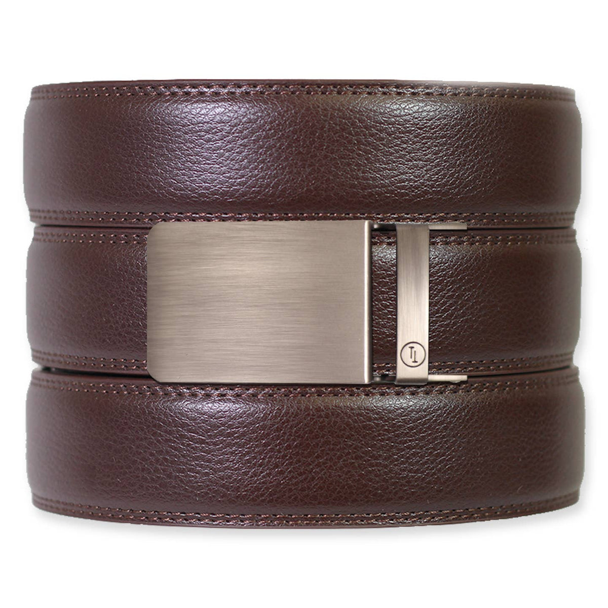 Tough Apparel Ratchet Belt Espresso Leather Rachet Belt & Buckle Set: Iron