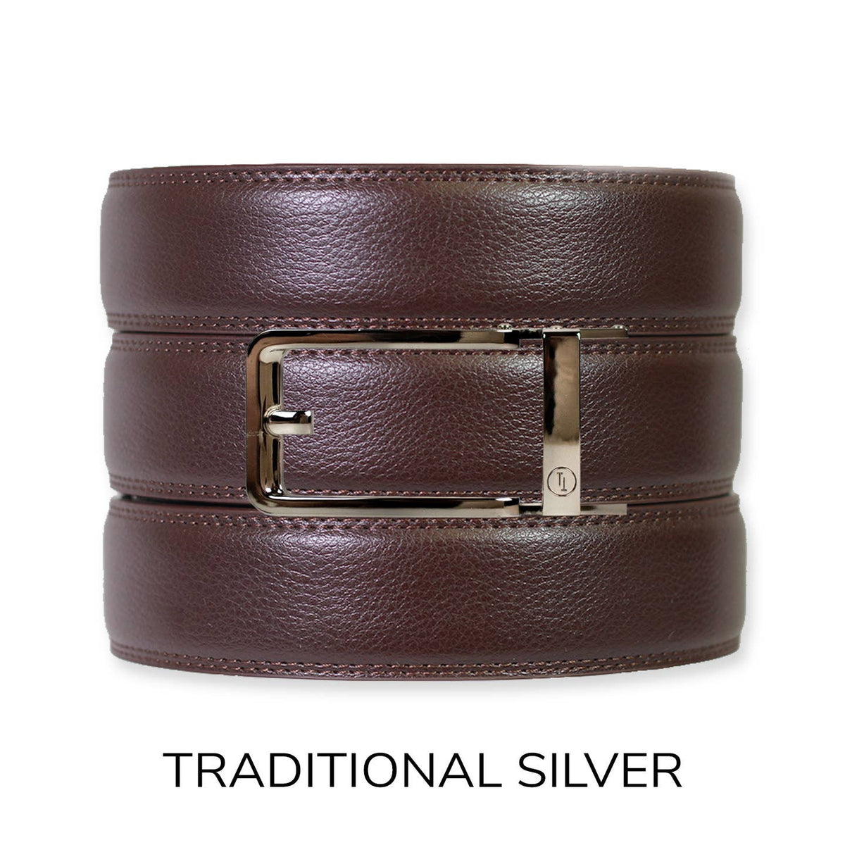 Tough Apparel Ratchet Belt Espresso Leather Rachet Belt & Buckle Set: Iron