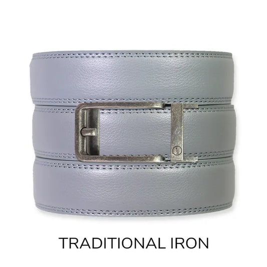 Tough Apparel Ratchet Belt Slate Grey Belt with Traditonal Iron Buckle