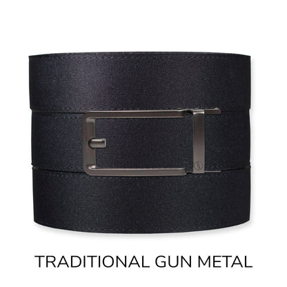 Tough Apparel Tough Apparel - Black Canvas+ Ratchet Belt & Buckle Set: Brushed Silver