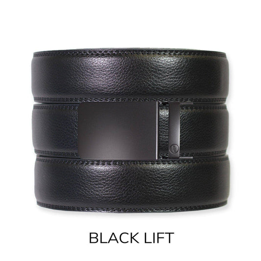 Tough Apparel Tough Apparel - Black Leather Ratchet Belt & Buckle Set: Black