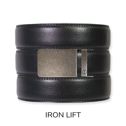 Tough Apparel Tough Apparel - Black Leather Ratchet Belt & Buckle Set: Copper