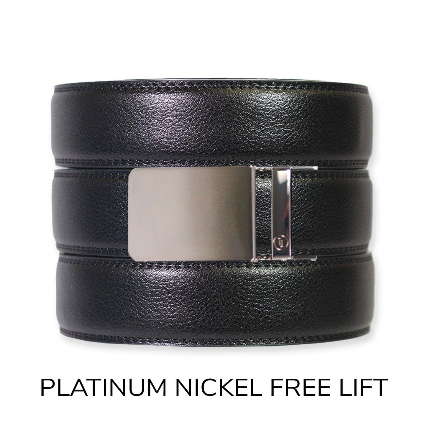 Tough Apparel Tough Apparel - Black Leather Ratchet Belt & Buckle Set: Platinum – Nickel Free