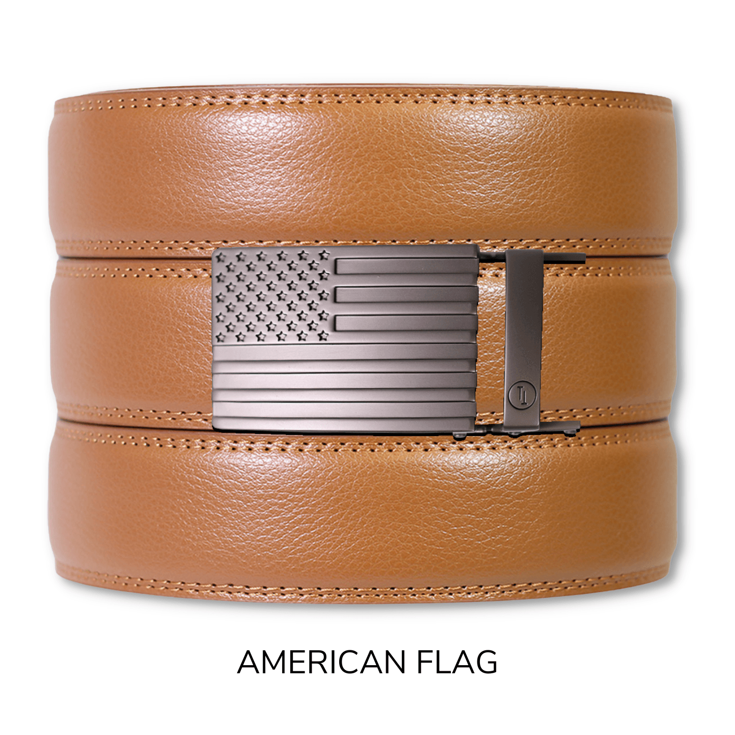 Tough Apparel Tough Apparel - British Tan Leather Ratchet Belt & Buckle Set: Brushed Gold