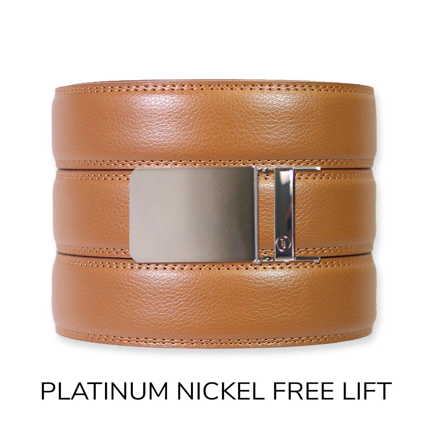 Tough Apparel Tough Apparel - British Tan Leather Ratchet Belt & Buckle Set: Brushed Gold