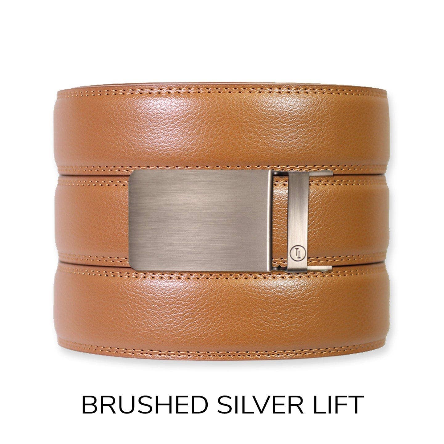 Tough Apparel Tough Apparel - British Tan Leather Ratchet Belt & Buckle Set: Brushed Gold