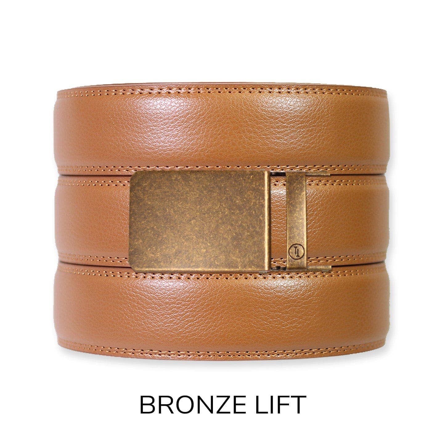 Tough Apparel Tough Apparel - British Tan Leather Ratchet Belt & Buckle Set: Brushed Gold