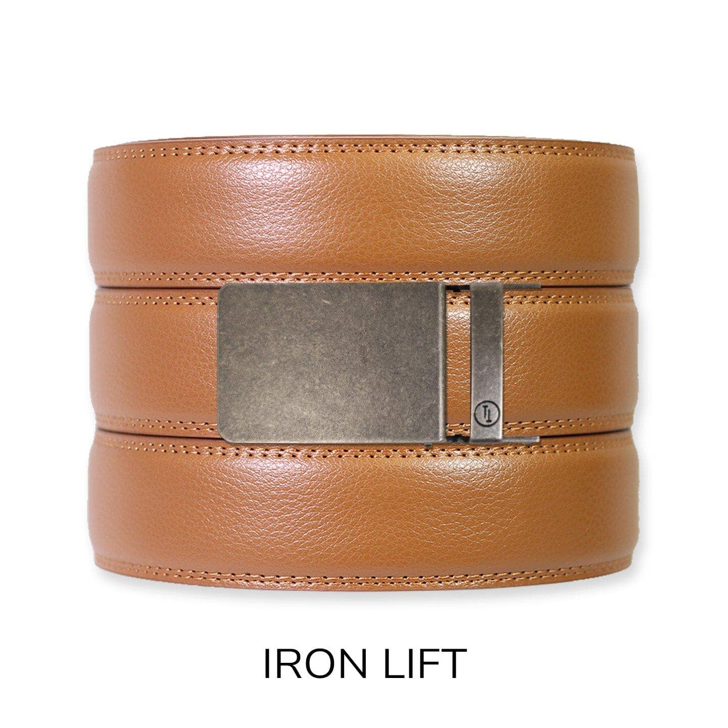 Tough Apparel Tough Apparel - British Tan Leather Ratchet Belt & Buckle Set: Brushed Gold