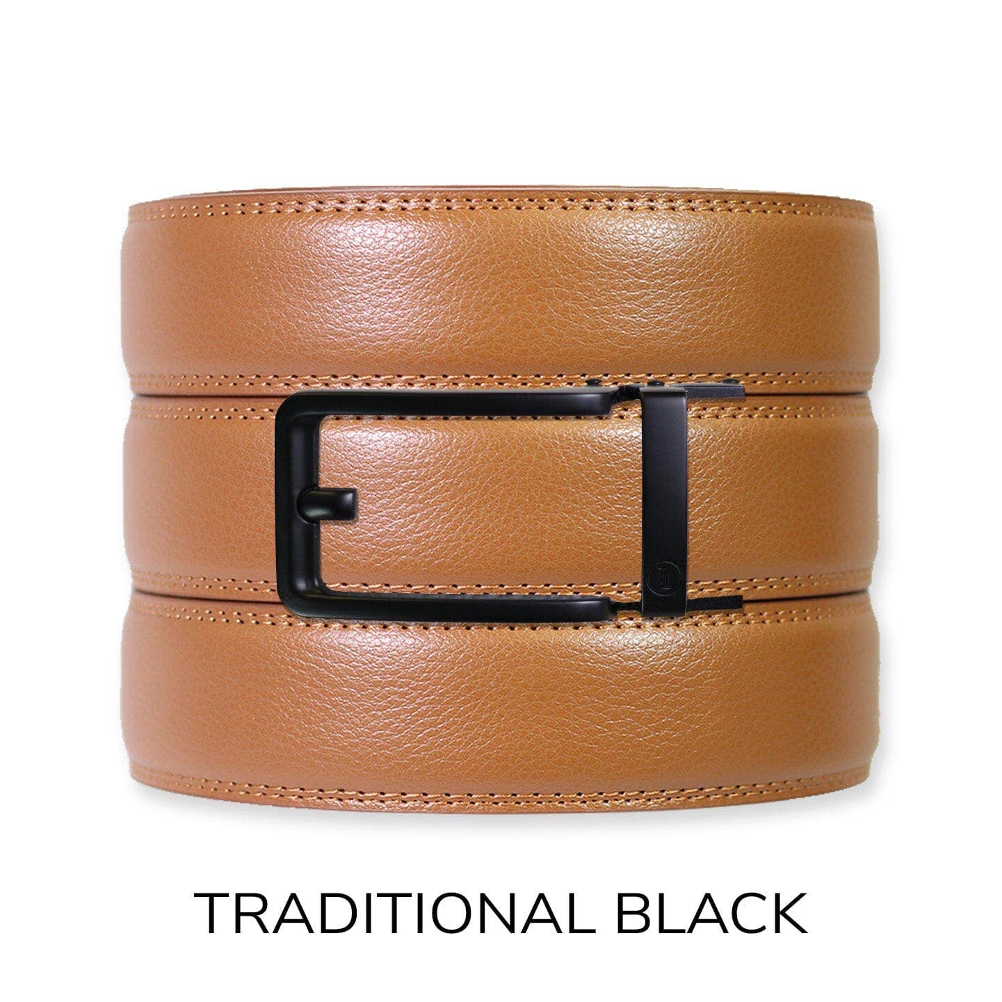 Tough Apparel Tough Apparel - British Tan Leather Ratchet Belt & Buckle Set: Brushed Gold