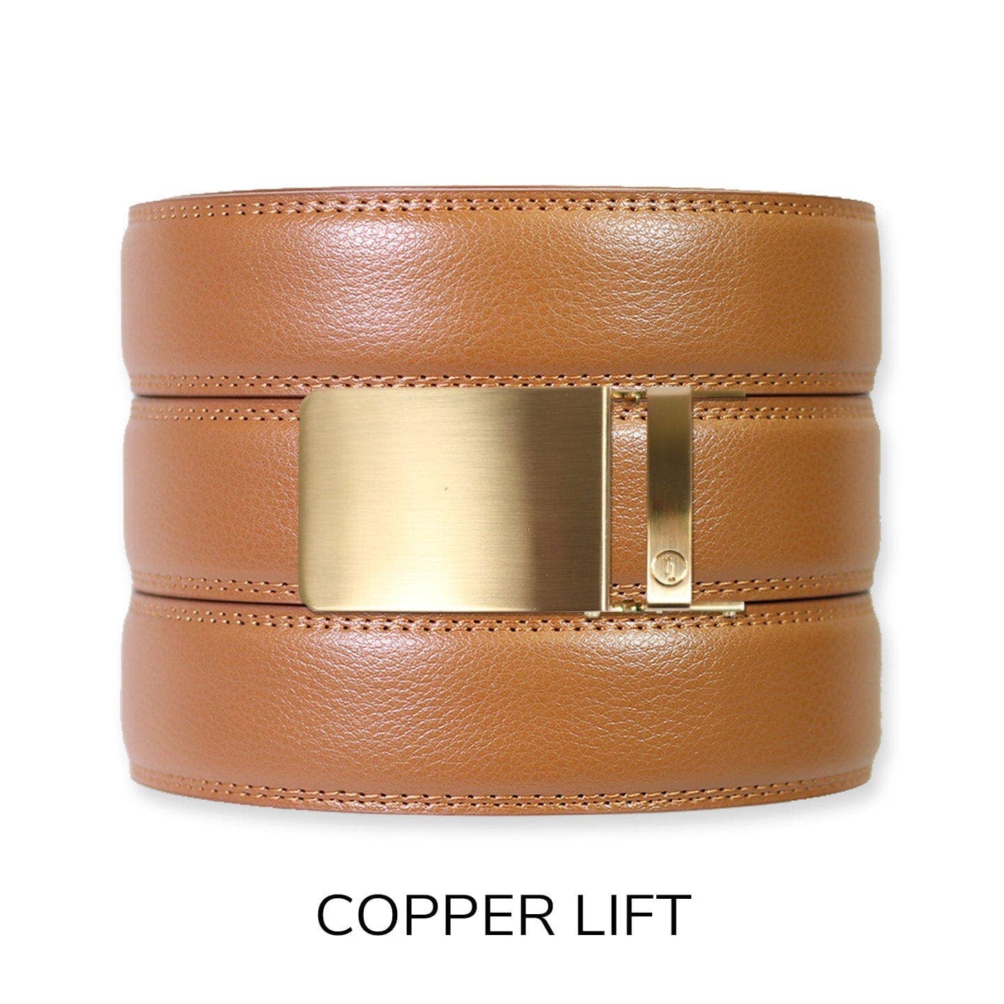 Tough Apparel Tough Apparel - British Tan Leather Ratchet Belt & Buckle Set: Brushed Gold