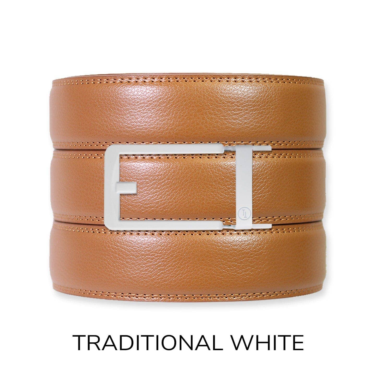 Tough Apparel Tough Apparel - British Tan Leather Ratchet Belt & Buckle Set: Brushed Gold