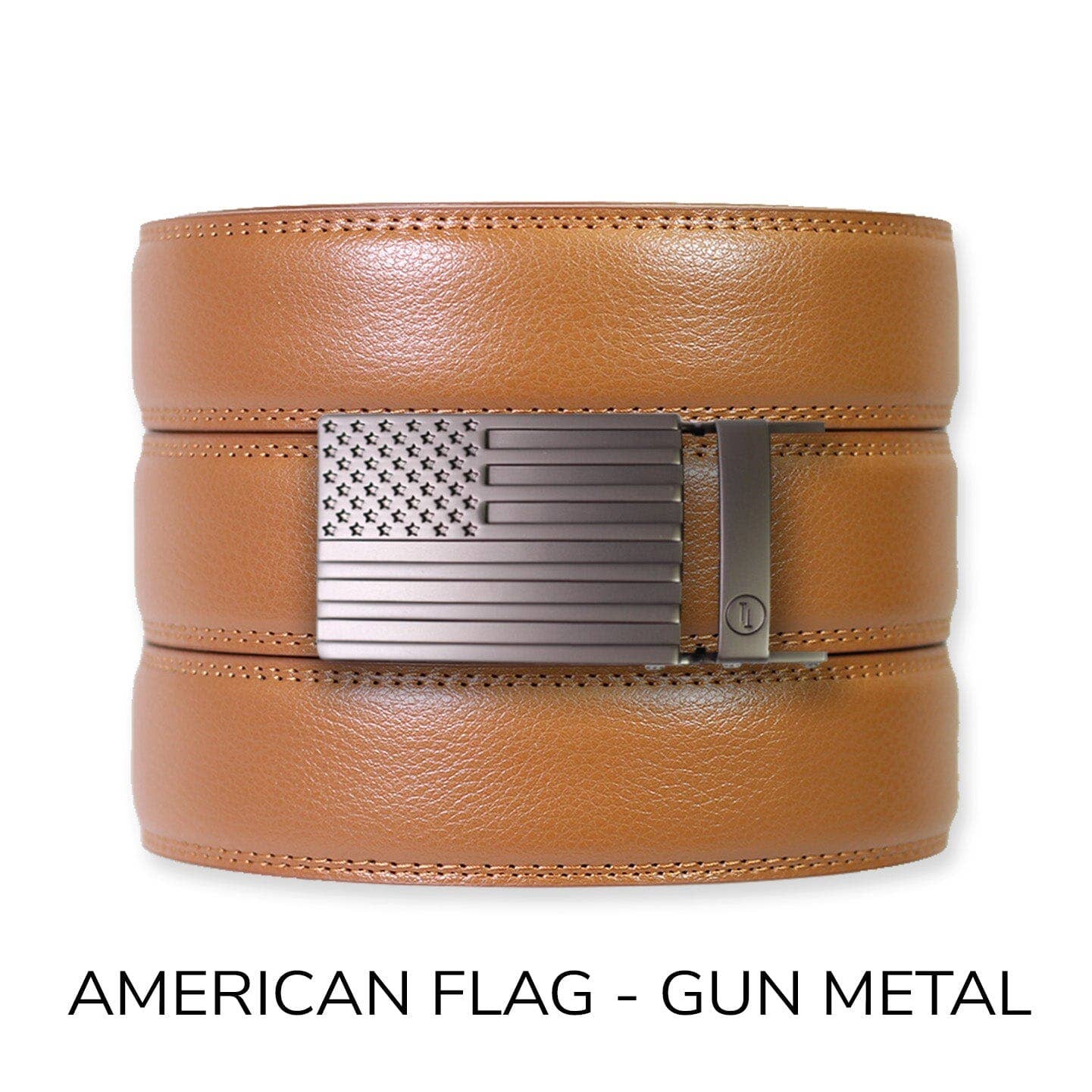 Tough Apparel Tough Apparel - British Tan Leather Ratchet Belt & Buckle Set: Brushed Gold