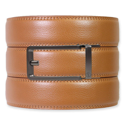 Tough Apparel Tough Apparel - British Tan Leather Ratchet Belt & Buckle Set: Traditional Copper