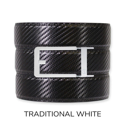 Tough Apparel Tough Apparel - Carbon Black Leather Ratchet Belt & Buckle Set: American Flag - Gun Metal
