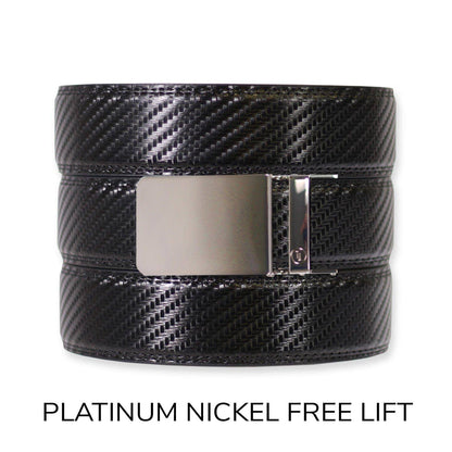 Tough Apparel Tough Apparel - Carbon Black Leather Ratchet Belt & Buckle Set: American Flag - Gun Metal