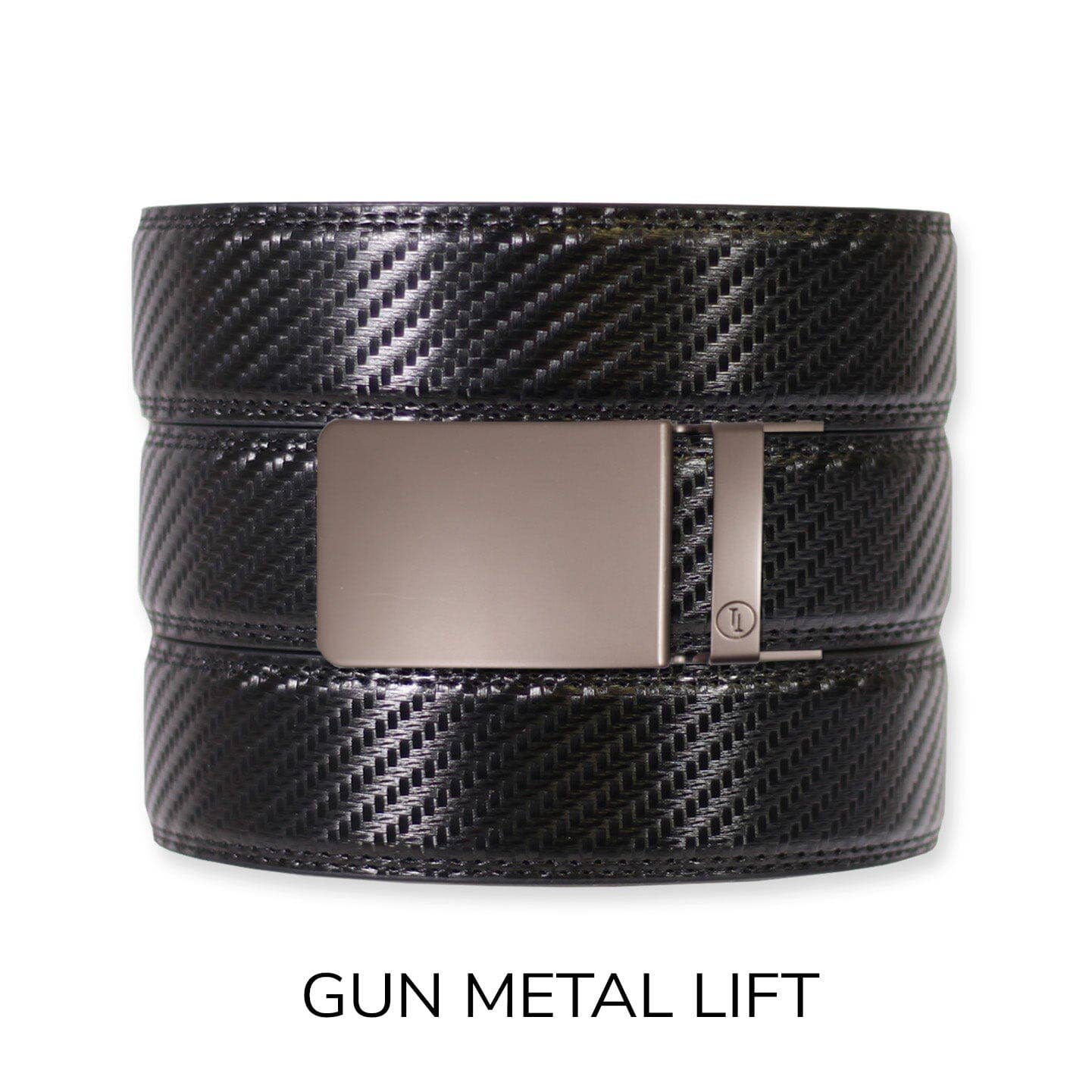 Tough Apparel Tough Apparel - Carbon Black Leather Ratchet Belt & Buckle Set: American Flag - Gun Metal