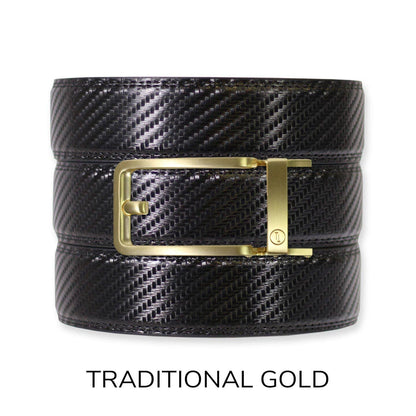 Tough Apparel Tough Apparel - Carbon Black Leather Ratchet Belt & Buckle Set: American Flag - Gun Metal