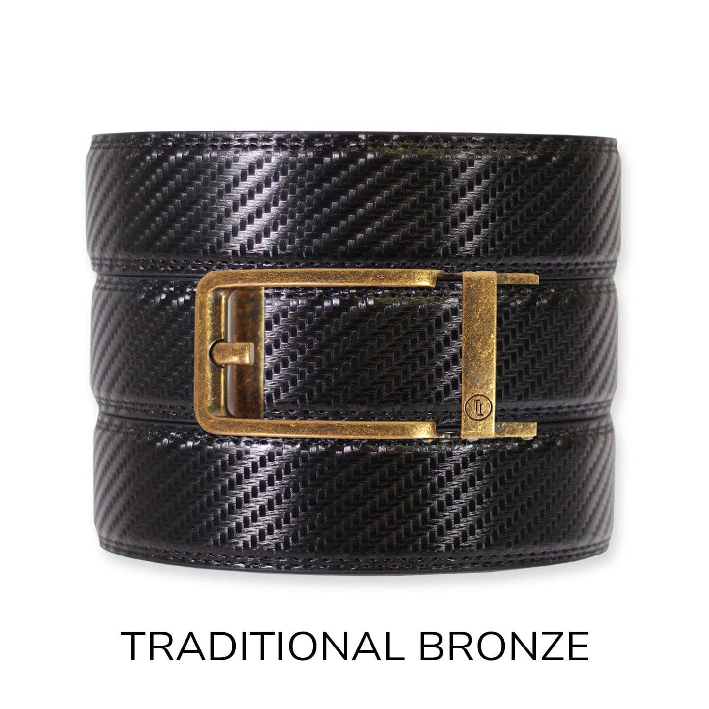 Tough Apparel Tough Apparel - Carbon Black Leather Ratchet Belt & Buckle Set: American Flag - Gun Metal