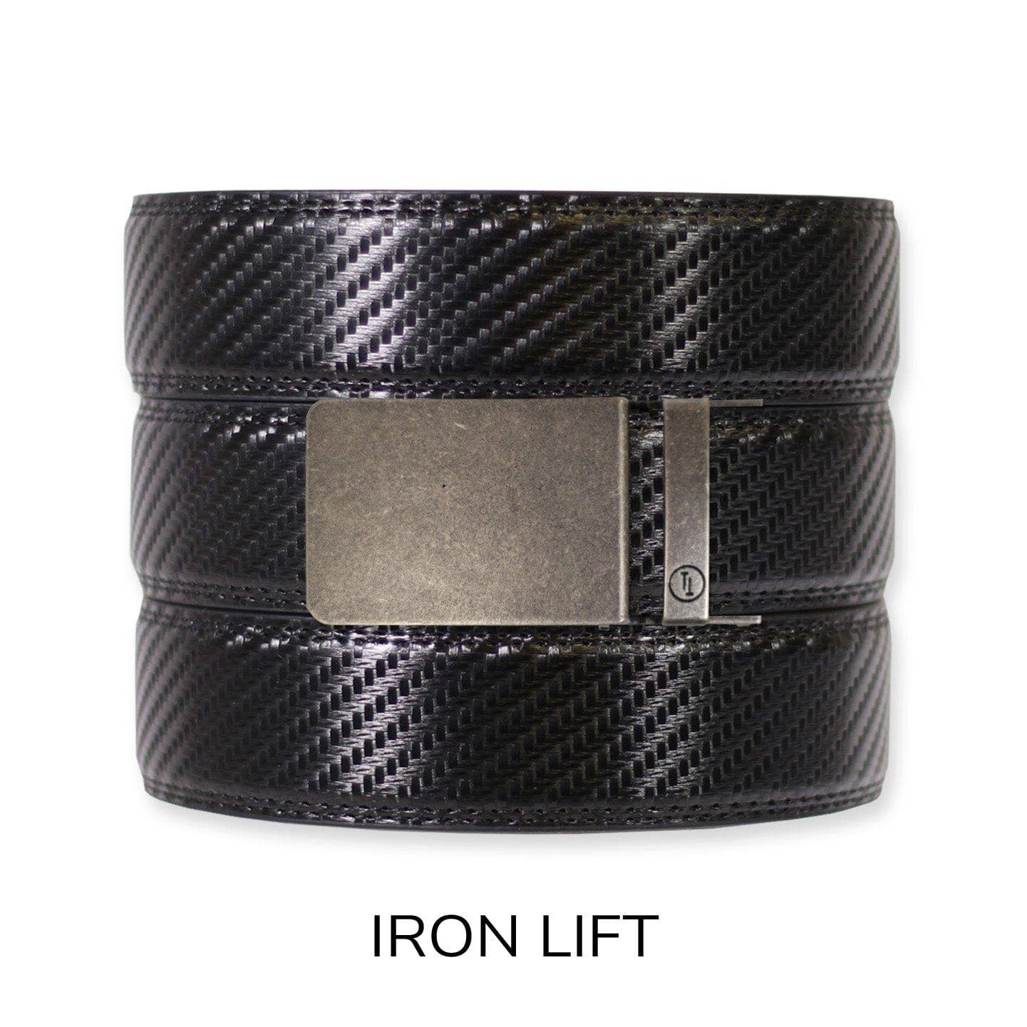 Tough Apparel Tough Apparel - Carbon Black Leather Ratchet Belt & Buckle Set: American Flag - Gun Metal