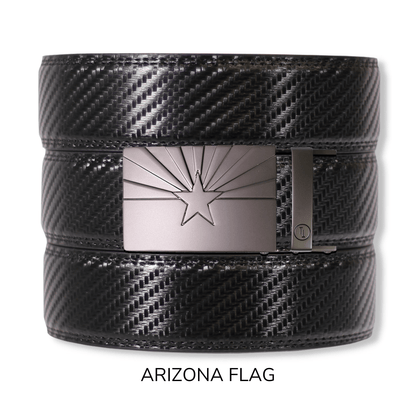 Tough Apparel Tough Apparel - Carbon Black Leather Ratchet Belt & Buckle Set: Black