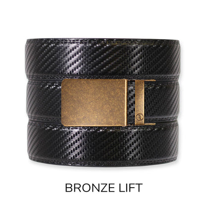 Tough Apparel Tough Apparel - Carbon Black Leather Ratchet Belt & Buckle Set: Black