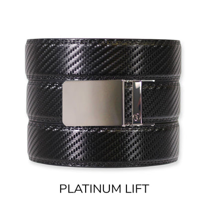 Tough Apparel Tough Apparel - Carbon Black Leather Ratchet Belt & Buckle Set: Black