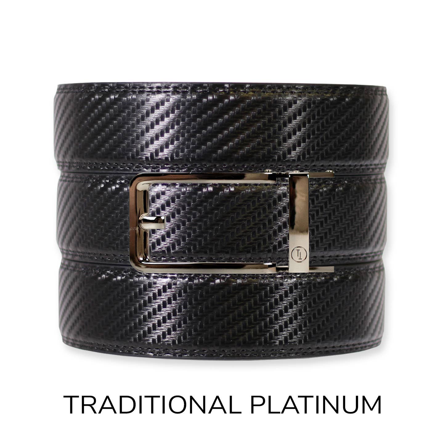 Tough Apparel Tough Apparel - Carbon Black Leather Ratchet Belt & Buckle Set: Black