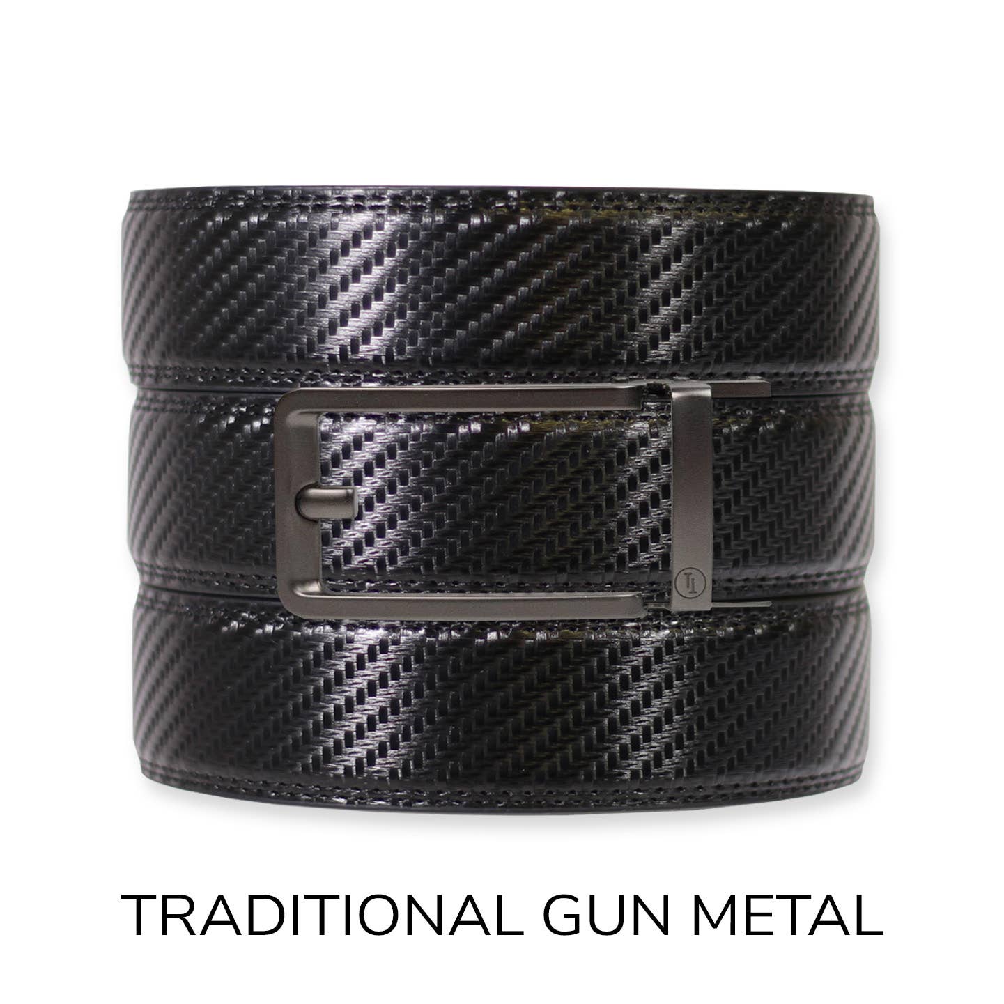 Tough Apparel Tough Apparel - Carbon Black Leather Ratchet Belt & Buckle Set: Black