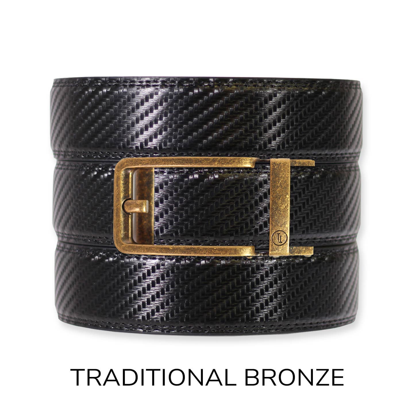 Tough Apparel Tough Apparel - Carbon Black Leather Ratchet Belt & Buckle Set: Black