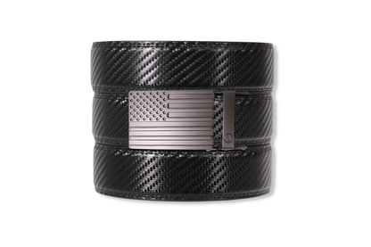 Tough Apparel Tough Apparel - Carbon Black Leather Ratchet Belt & Buckle Set: Black