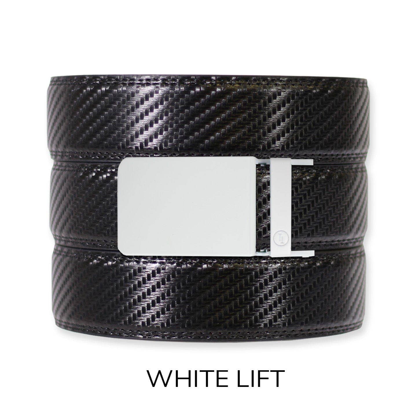 Tough Apparel Tough Apparel - Carbon Black Leather Ratchet Belt & Buckle Set: Brushed Silver