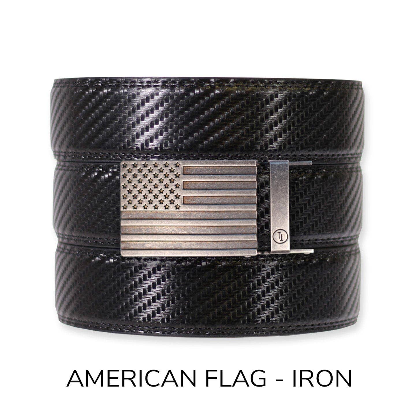 Tough Apparel Tough Apparel - Carbon Black Leather Ratchet Belt & Buckle Set: Iron