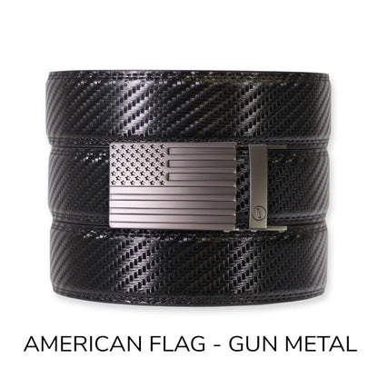 Tough Apparel Tough Apparel - Carbon Black Leather Ratchet Belt & Buckle Set: Iron