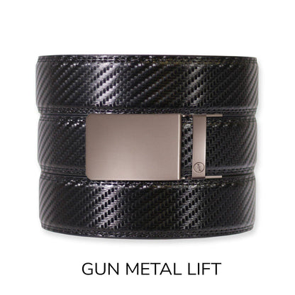 Tough Apparel Tough Apparel - Carbon Black Leather Ratchet Belt & Buckle Set: Iron