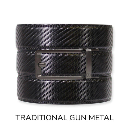 Tough Apparel Tough Apparel - Carbon Black Leather Ratchet Belt & Buckle Set: Iron