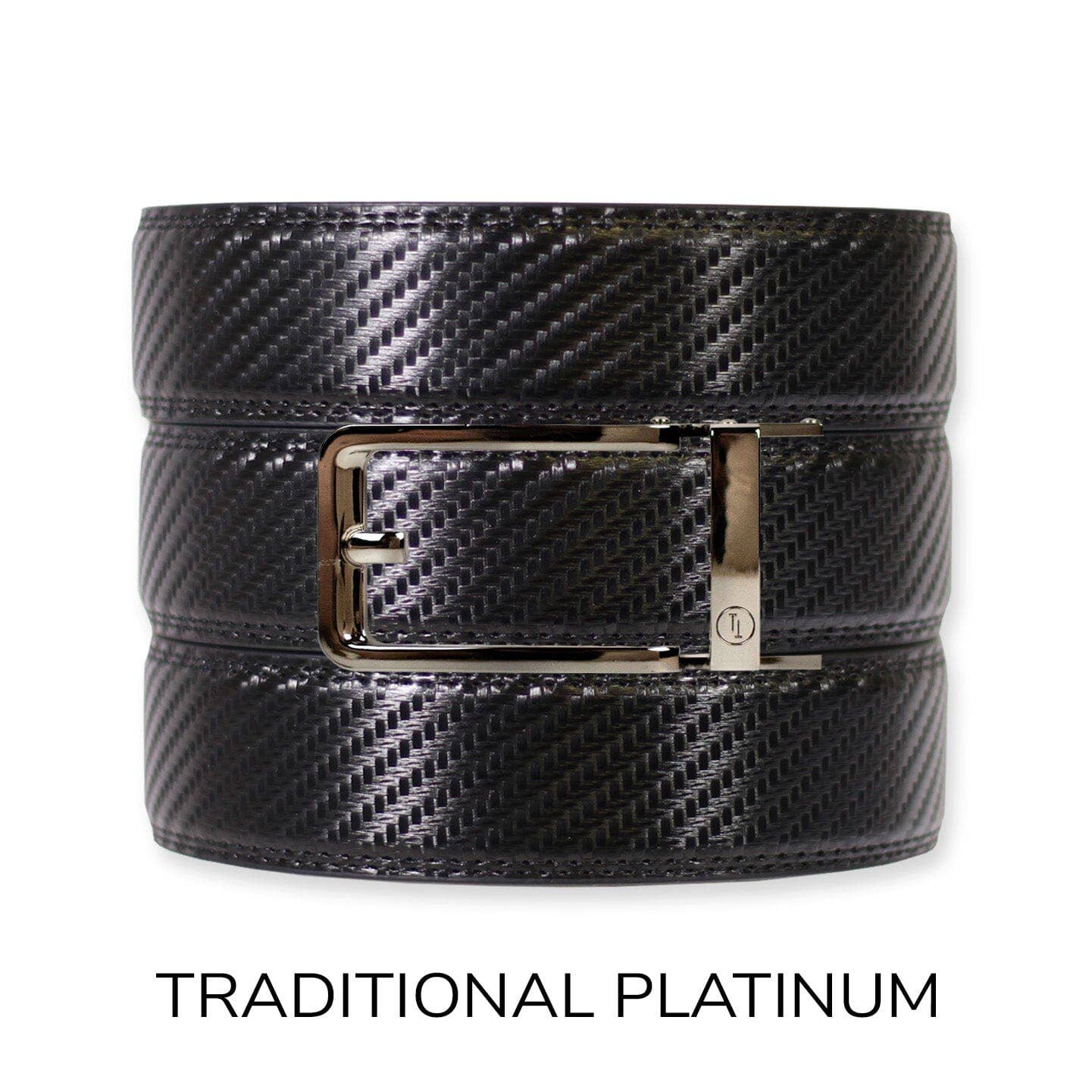 Tough Apparel Tough Apparel - Carbon Black Leather Ratchet Belt & Buckle Set: Iron