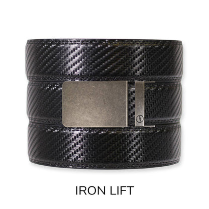 Tough Apparel Tough Apparel - Carbon Black Leather Ratchet Belt & Buckle Set: Iron