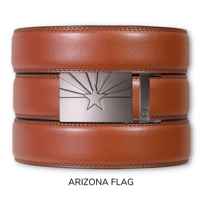 Tough Apparel Tough Apparel - Chili Brown Leather Ratchet Belt & Buckle Set: Copper