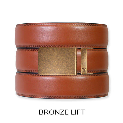 Tough Apparel Tough Apparel - Chili Brown Leather Ratchet Belt & Buckle Set: Copper