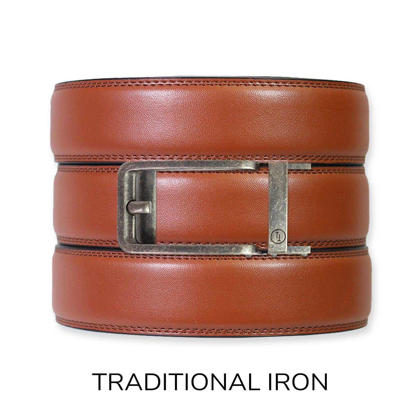 Tough Apparel Tough Apparel - Chili Brown Leather Ratchet Belt & Buckle Set: Copper
